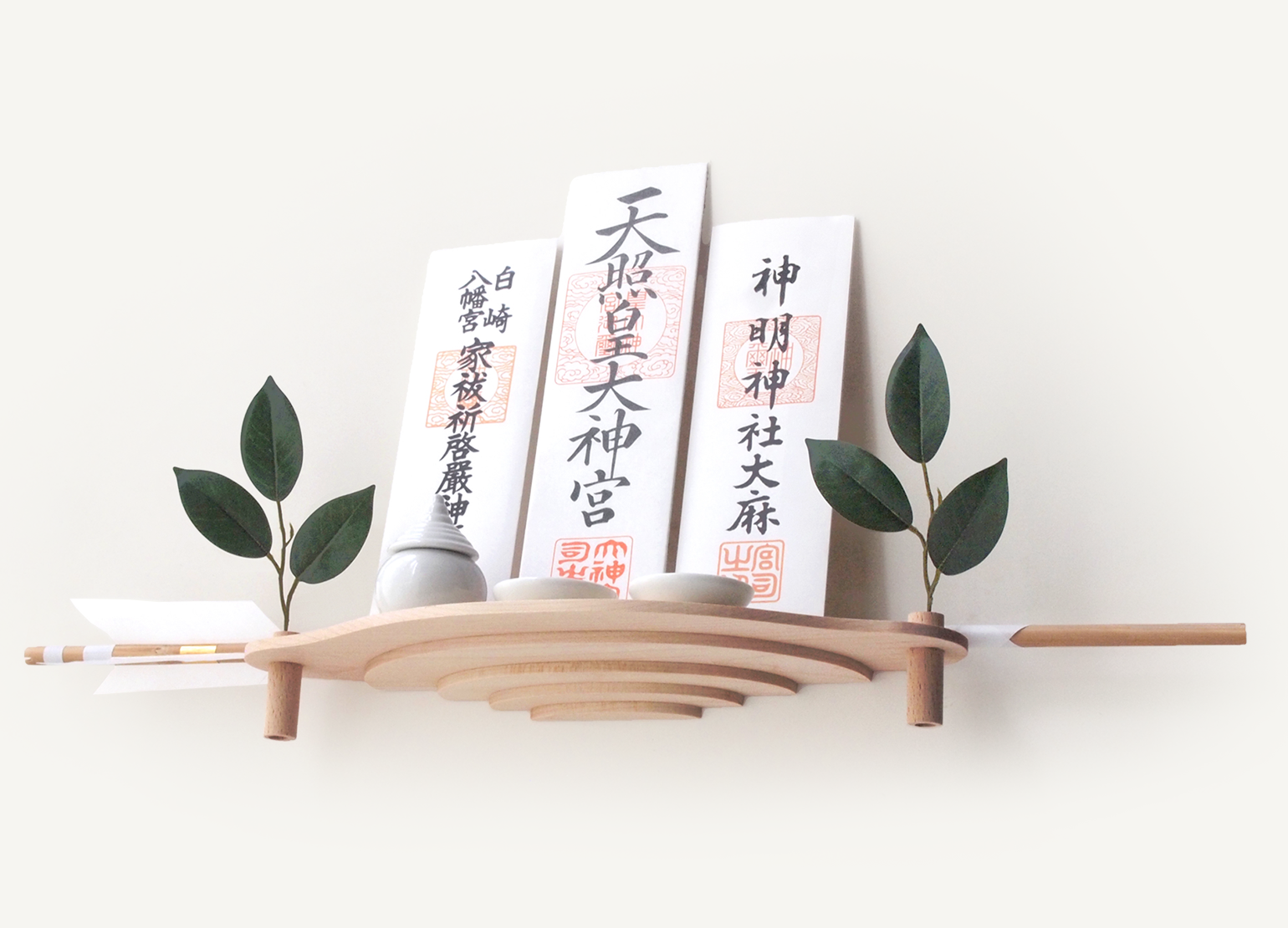 豊雲の杜の三社神棚 - 御札を美しく祀る木製の神棚